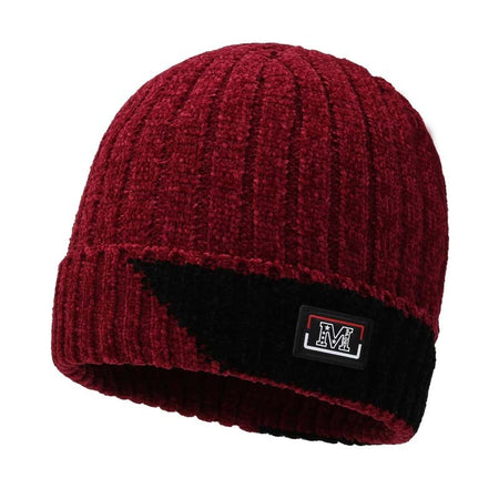Fashion Chenille Material Winter Hat Beanies for Men Women Knitted Hats Keep Warm Outdoor Thicken Ski Caps