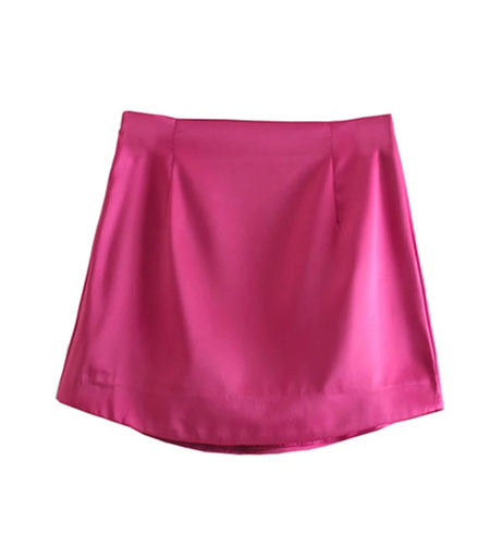 Women High Street Solid Color Side Zipper Sexy Mini Skirt Faldas Mujer Ladies Light Soft Casual Slim Chic Vestidos