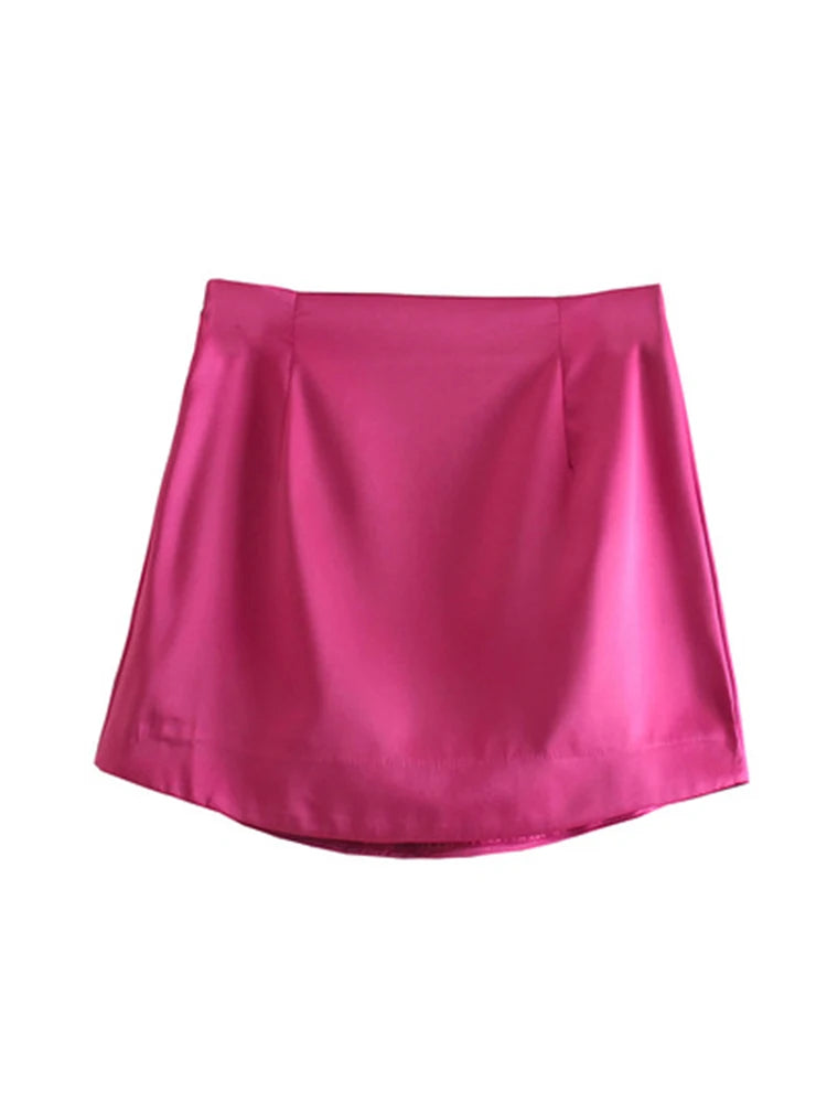 Women High Street Solid Color Side Zipper Sexy Mini Skirt Faldas Mujer Ladies Light Soft Casual Slim Chic Vestidos