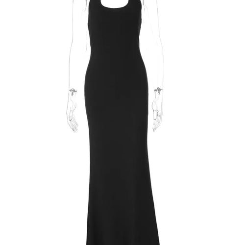 Load image into Gallery viewer, Halter Backless Sexy Maxi Dress Women Gown Summer New Solid U Neck Sleeveless High Waist Long Dress Elegant 2025
