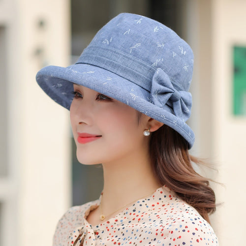 Load image into Gallery viewer, Woman Summer Hats With Visor Hat Fashion Bow Design Sun Hat Travel Mesh Bucket Hat
