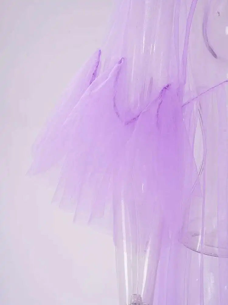 Women Black Ruffles Long Big Size Dress New Round Neck Three-quarter Sleeve Loose Fit Fashion Spring Summer 2025 JR77101