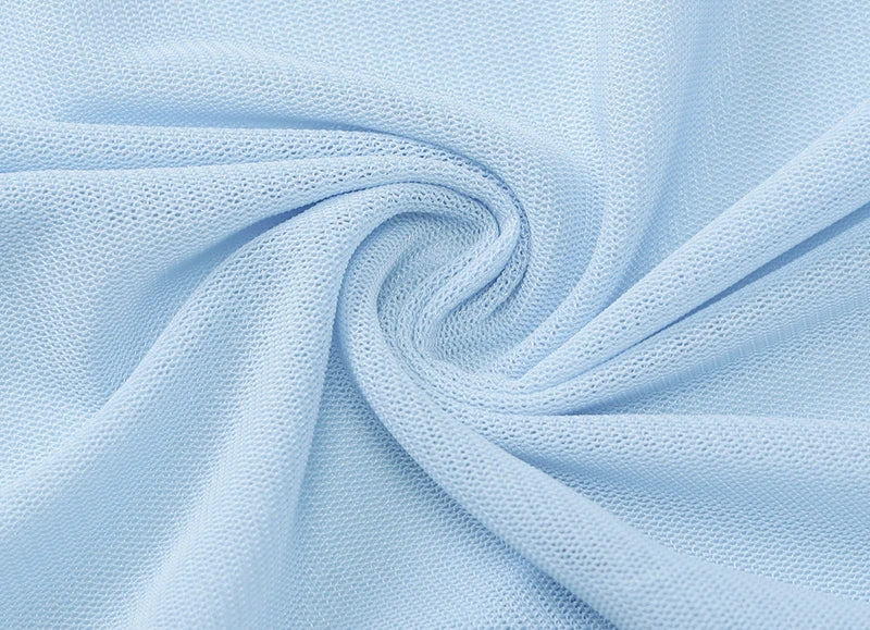 Blue Mesh Sexy Skirt Two Piece Sets Women Strapless Crop Tops And Maxi Skirt Ladies Fashion Elegant 2 Piece Sets