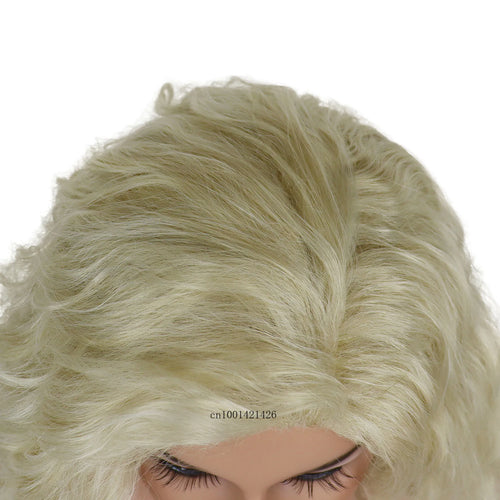 Load image into Gallery viewer, Asian Wigs for Women Synthetic Fiber Long Blonde Wig Curly Wavy Cosplay Wig Halloween Costume Carnival Party Natural Wigs Female
