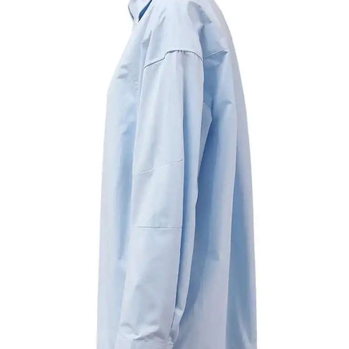 Load image into Gallery viewer, Women Blue Button Shaped Big Size Casual Blouse New Lapel Long Sleeve Shirt Fashion Tide Spring Autumn 2025 CPG1455
