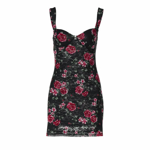 Load image into Gallery viewer, Mesh Print Sexy Mini Dress Women Summer New Spaghetti Strap Sleeveless Backless High Waist Beach Ruched Club Dress
