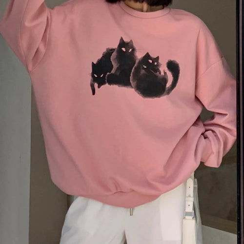 Load image into Gallery viewer, Pink Casual Chicly Printing Loose Warm Female Hoodies New Basic Simple O-neck Pullovers Fashion Solid Color Women Hoodies
