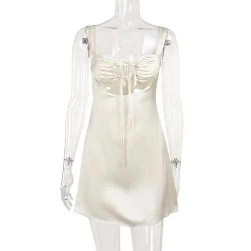 Load image into Gallery viewer, Hollow Out Bandage Sexy Mini Dress For Women 2024 Summer New Spaghetti Sleeveless Backless Bodycon Club Party Dress
