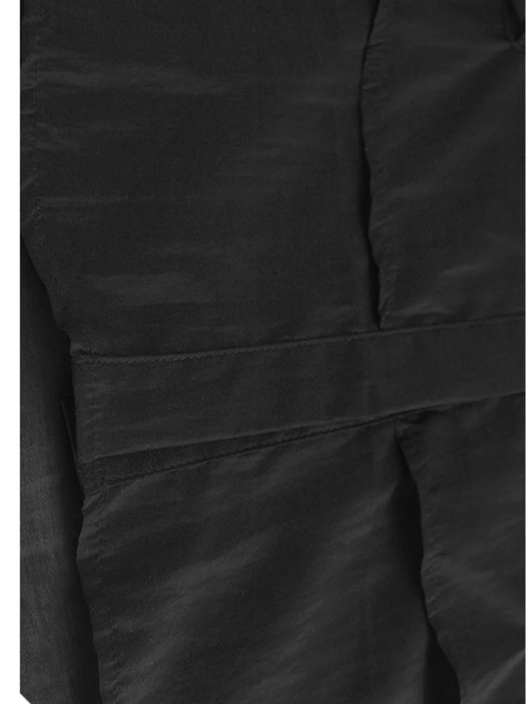 Black Irregular Thin Shirt Wide Leg Shorts Two Piece Suit New Lapel Short Sleeve Women Fashion Spring Summer 2025 1DJ1434