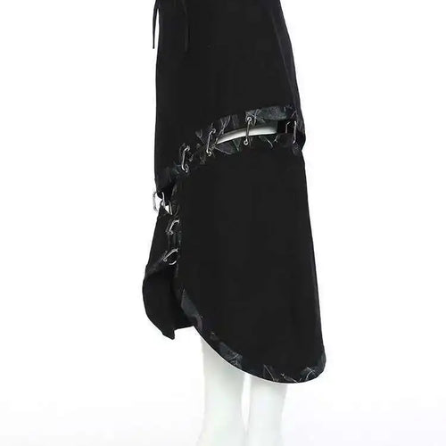 Load image into Gallery viewer, High Waist Black Detachable Irregular Printed Denim Half-body Skirt Women Fashion Tide New Spring Autumn 2025 1DH4523
