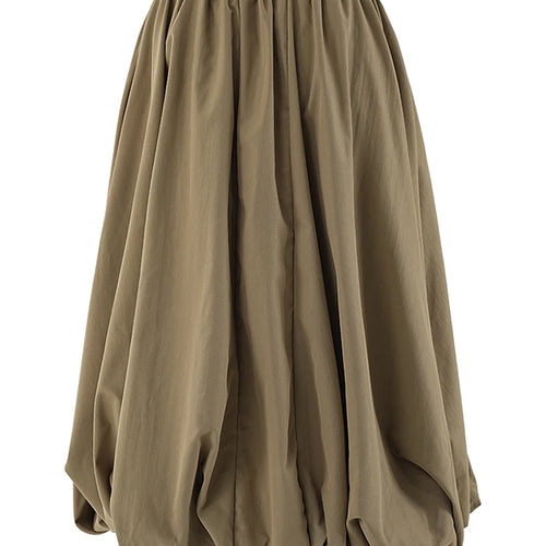 Load image into Gallery viewer, High Elastic Waist Khaki Pocket Shaped A-line Casual Half-body Skirt Women Fashion Tide New Spring Autumn 2025 CPG2082
