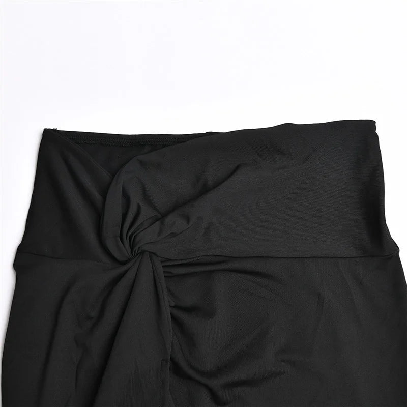 Elegant Strapless Sexy Two Piece Set Women Sleeveless Crop Top And High Split Skirt Matching Sets Party Dress Sets