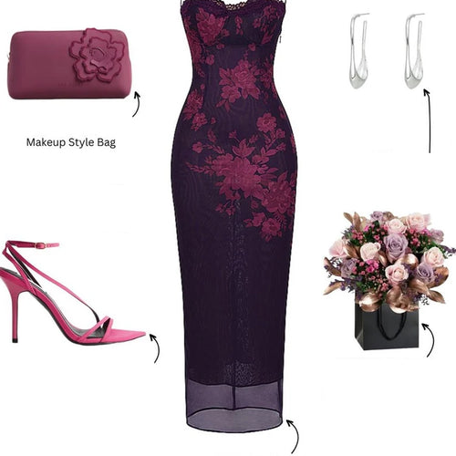 Load image into Gallery viewer, Sexy Elegant Spaghetti Strap Floral Print Maxi Dress Lace Up Bodycon Prom Party Dresses Backless Women Formal Dress
