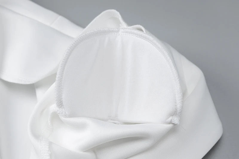 Women's Summer Solid Color Sexy Deep V Mini Dress Single Breasted  Long Sleeves Ruffled Edge Elegant Bodycon Dresses