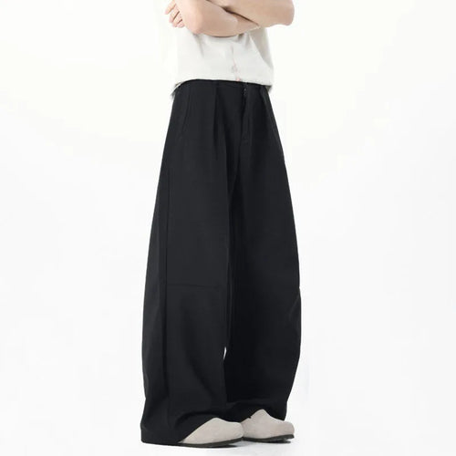 Load image into Gallery viewer, Summer Male Suit Pants Solid Color Simple Trendy Straight Wide Leg Tide Curved Knife Men's Causal Trousers 9W1880
