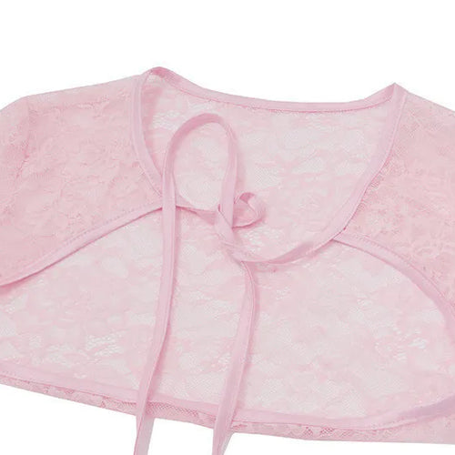 Load image into Gallery viewer, Lace Flare Long Sleeve Sexy Mini Dress For Women Robe Autumn New Pink O Neck A-line High Waist Pleated Dress Elegant
