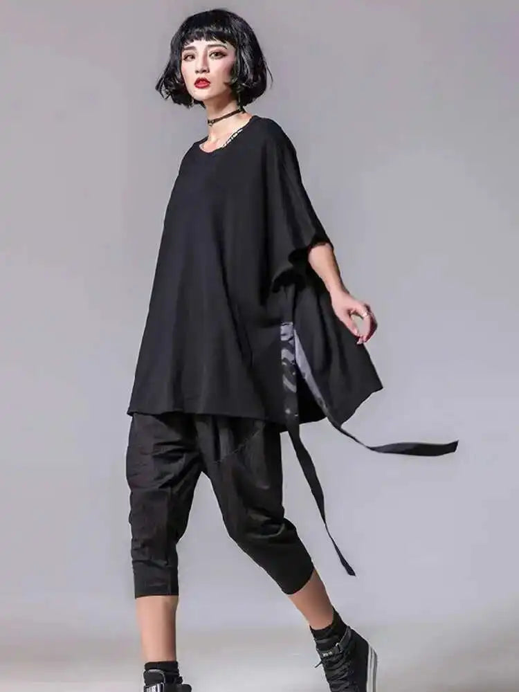 High Elastic Waist Black Pockets Casual Harem Pants New Loose Fit Trousers Women Fashion Tide Spring Autumn 2025 1DF4676