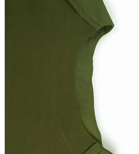 Women Green  Color-block Big Size T-shirt New Round Neck Long Lantern Sleeve Fashion Tide Spring Autumn 2025 1DH6792