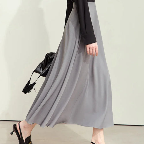 Load image into Gallery viewer, Amii Minimalism Skirts Woman 2024 Trend Autumn New Elegant Geometry Split Loose A-line Office Lady Midi Retro Skirt 12443032
