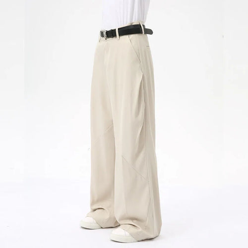 Load image into Gallery viewer, Minimalist Men&#39;s Suit Pants Business Casual Pleated Solid Color Straight Loose Trousers Wide Leg Droop Male Bottom 9C7025
