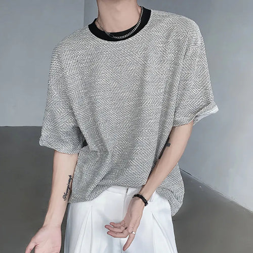 Load image into Gallery viewer, Korean Style Tees Men&#39;s New Summer Gradient Color Senior Sense Loose Top Trend Fashion O-neck Short Sleeve 9C5801
