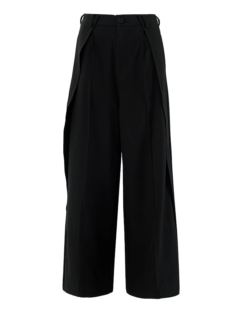 High Waist Brown Pleated Shaped Long Wide Leg Elegant Pants New Trousers Women Fashion Tide Spring Autumn 2025 CPG2118