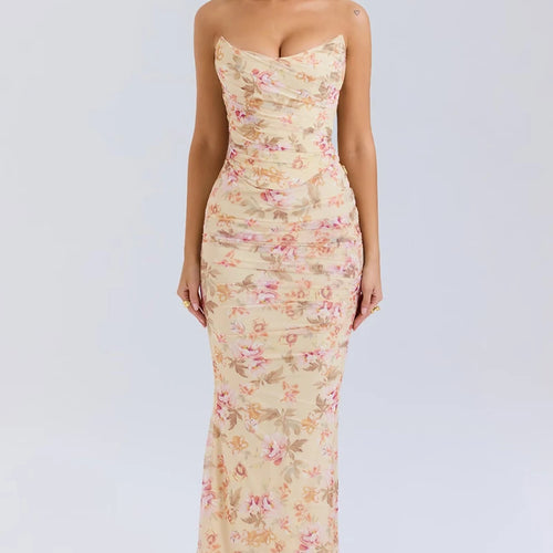 Load image into Gallery viewer, Sexy Two Pieces Sets For Women Strapless Off-shoulder Sleeveless Tops And Elegant High Waist Long Skirt Two Pieces Sets
