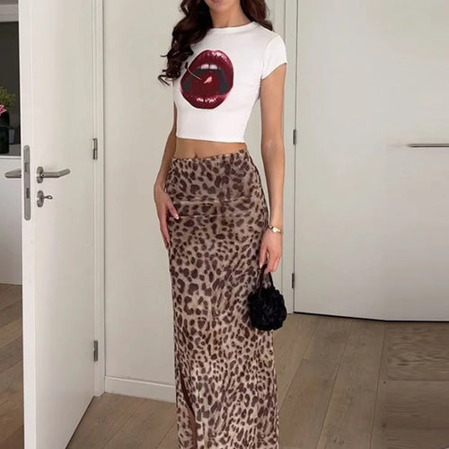 Load image into Gallery viewer, Sexy Elegant Leopard Printed Midi Skirt Women Fashion Dress Lady Clothes Summer Office Party Club Streetwear Wholesale
