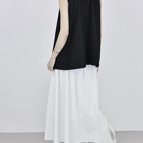 Load image into Gallery viewer, High Waist Black White Pleated Button Elegant  A-line Half-body Skirt Women Fashion Tide New Spring Autumn 2025 1DJ0825
