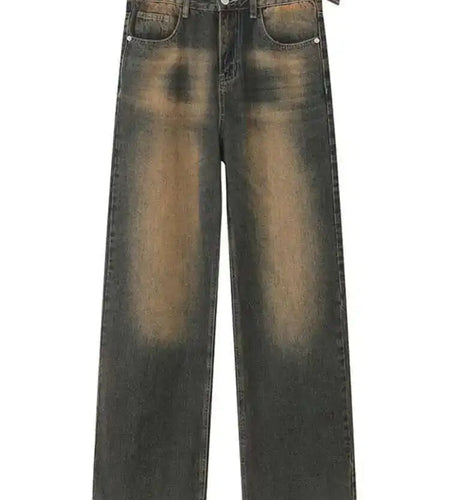 High Waist Black Burr Pockets Vintage Casual Wide Leg Jeans New Women Trousers Fashion Tide Spring Autumn 2025 9A8628