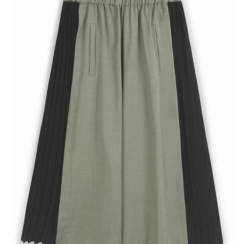 Load image into Gallery viewer, High Elastic Waist Gray Black Color-block Pleated Wide Leg Pants New Trousers Women Fashion Spring Autumn 2025 1DJ1582
