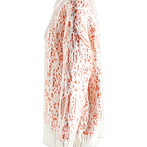 Load image into Gallery viewer, Orange Holes Big Size Knitting Sweater Round Neck Long Sleeve Women Pullovers New Fashion Tide Spring Autumn 2025 CPG2566
