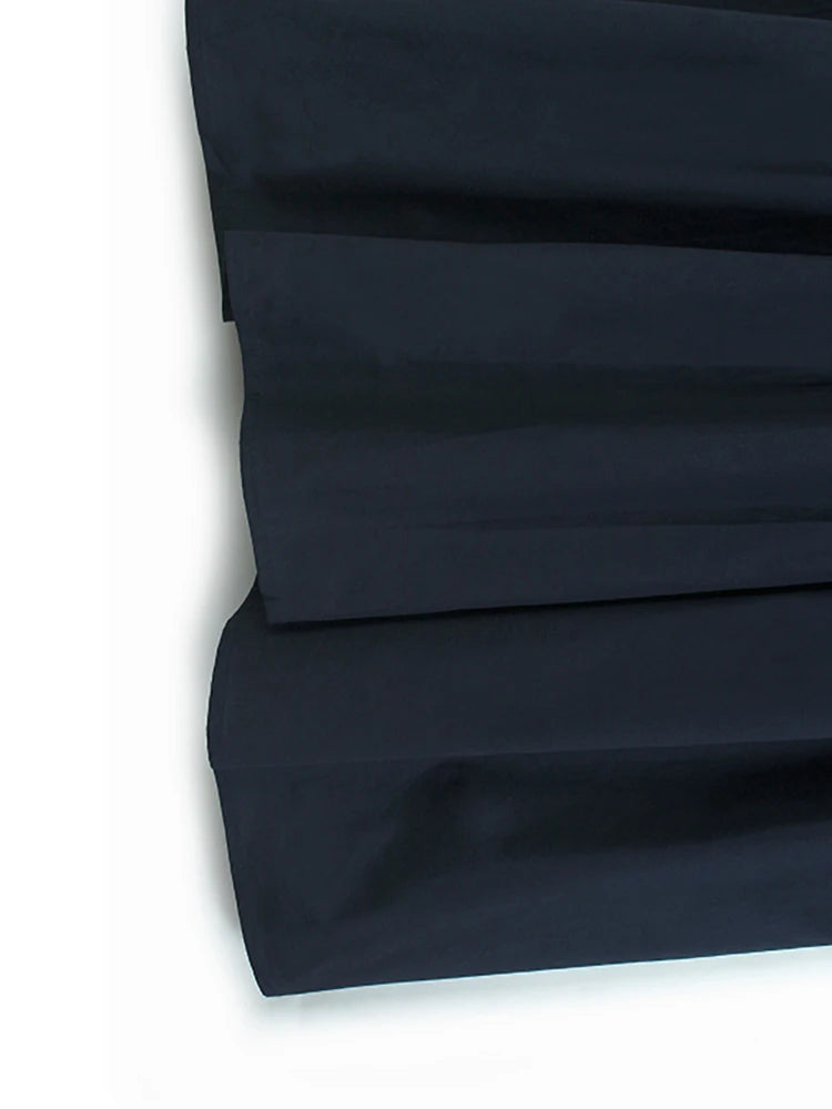 Women Blue Ruffles Spliced Pocket Big Size Midi Dress New Round Neck Short Sleeve Fashion Tide Spring Summer 2025 1DJ1325