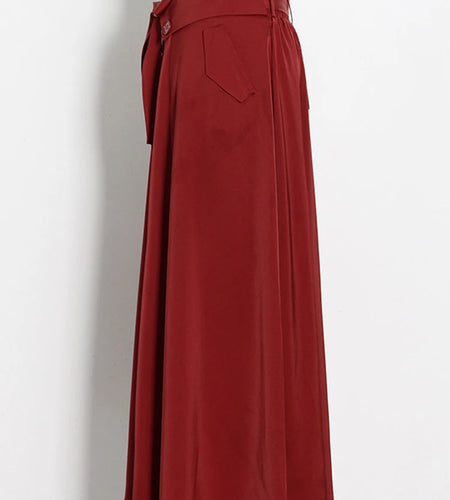 Casual Solid Minimalist Midi Skirt For Women High Waist A Line Loose Korean Fashion Long Skirts Female Clothing