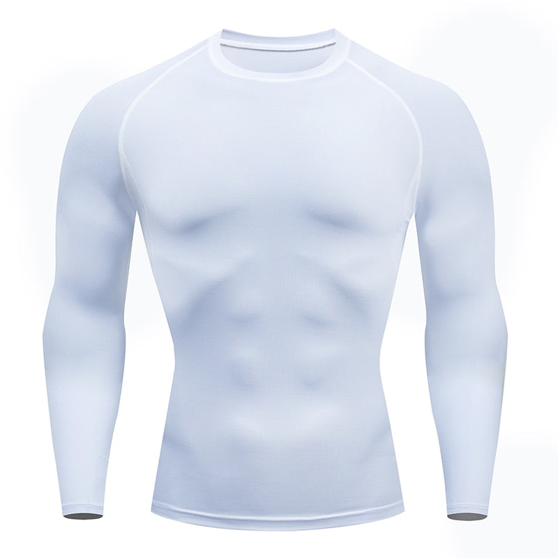 Mens Sport Compression Shirt Gym Tight Sweatshirt Running Top for Fitness T-shirt Bodybuilding Clothes Jogging Rashguard Dry Fit