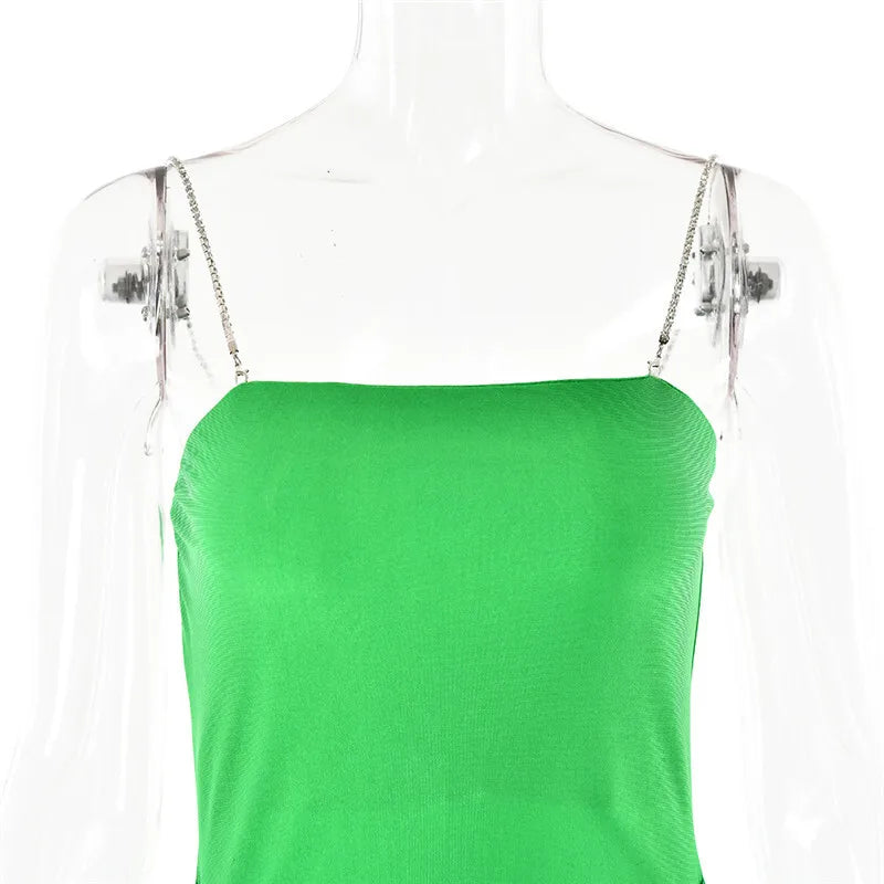 Glitter Spaghetti Strap Sexy Maxi Dress For Women Fashion Sleeveless Backless Bodycon Club Party Long Dress Elegant