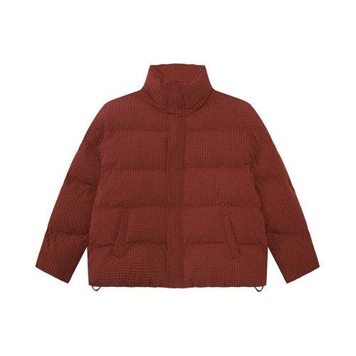Load image into Gallery viewer, American Style Men&#39;s Cotton Coats Stand Collar Plaid Drawstring Casual Tops Thick Vintage Loose Male Padded Jackets 9C9340
