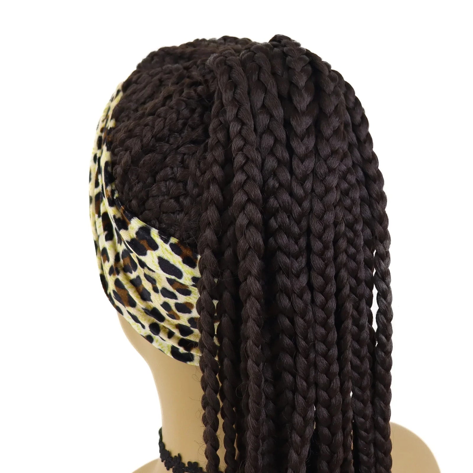 Synthetic Braided Headband Wigs for Black Women Long Curly Kinky Colly Afro Wig Natural Hair Dreadlock Wigs with Bangs