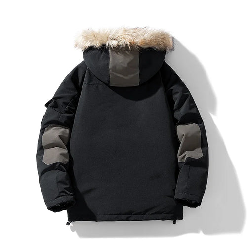 Load image into Gallery viewer, Multi-Pockets Tactical Jacket Parkas Mens Cotton Jacket Fur Collar Hooded Coat Winter Thicken Fleece Casual Windbreaker Jackets
