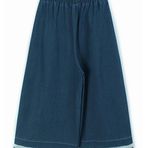 Load image into Gallery viewer, High Waist Blue Lace Hollow Out Denim Long Wide Leg Jeans New Women Trousers Fashion Tide Spring Autumn 2025 1DH9655
