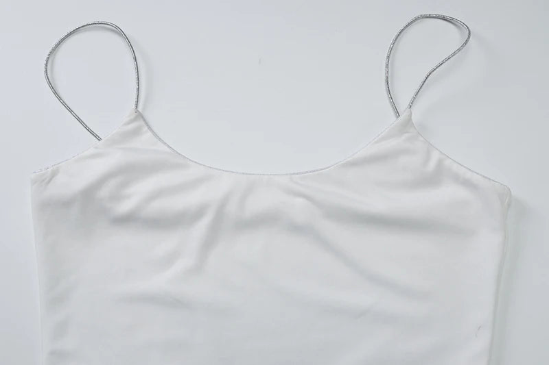 Sliver Spaghetti Strap Sexy Maxi Dress For Women Fashion Sparkle Sleeveless Backless Ruched Beach Club Sexy Long Dress