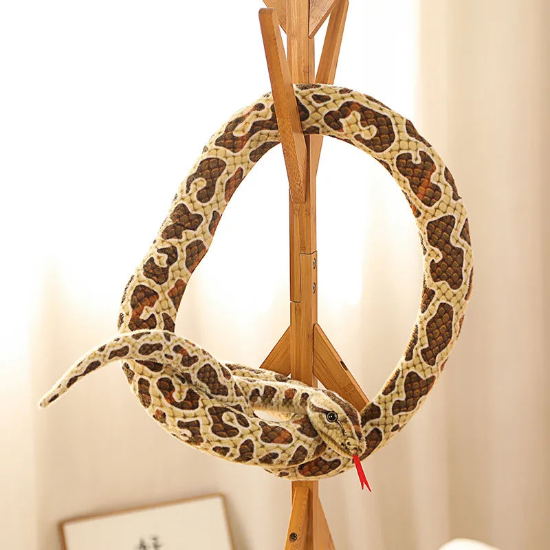 1pc 200cm Giant Snakes Plush Toy Simulation Long Golden Python Stuffed Snake Plushie Pillow Children Boys Gift Home Decoration