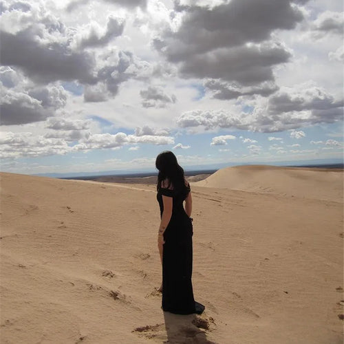 Load image into Gallery viewer, Elegant Off-shoulder High Split Maxi Dress Women Fashion Strapless Sleeveless Backless Bodycon Club Party Sexy Dress
