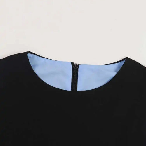 Load image into Gallery viewer, Women Blue Color-block Big Size Long Dress New Round Neck Long Sleeve Loose Fit Fashion Tide Spring Autumn 2025 1DH5325
