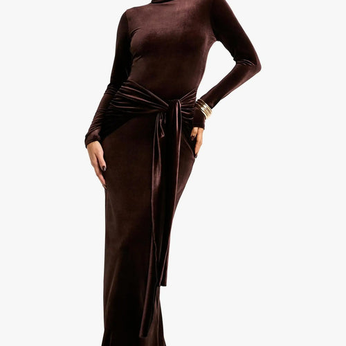 Load image into Gallery viewer, Elegant Long Sleeve Bodycon Korean Velvet Party Evening Dress Women Elastic Tight Vestido Autumn/Winter2025 New Clothing

