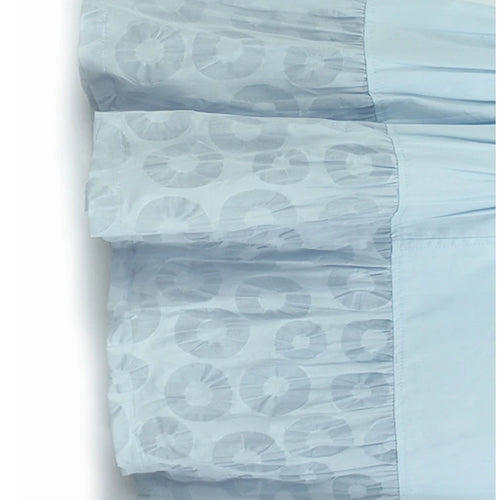 Load image into Gallery viewer, Women Blue Circle Printed Spliced Big Size Midi Shirt Dress New Lapel Short Sleeve Fashion Tide Spring Summer 2025 1DJ1356
