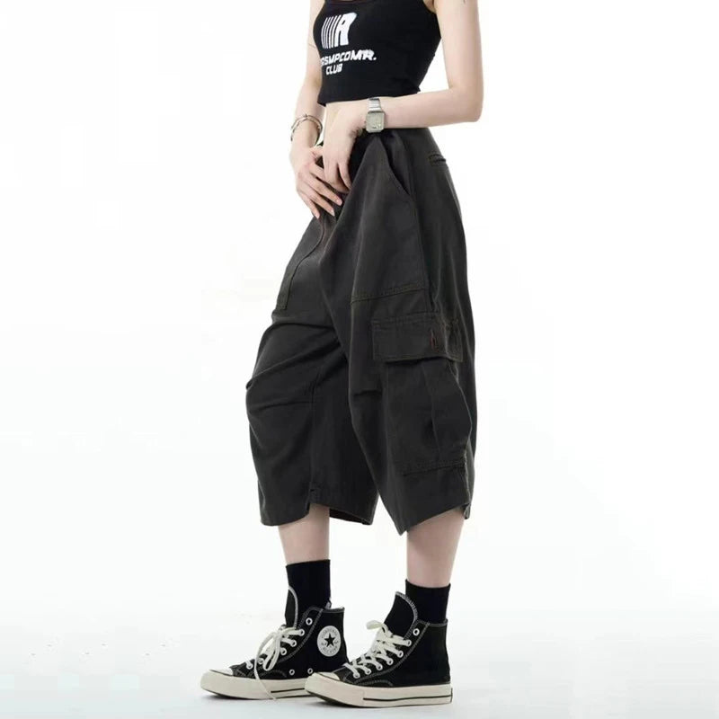 Men's Causal Cargo Pants New American Style Threedimensional Pocket Design Straight Leg Stylish Male Loose Bottoms 9W1859