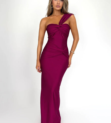 Strapless Backless Sexy Maxi Dress For Women Fashion One Shoulder Sleeveless Bodycon Club Party Long Dress Elegant