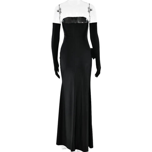 Load image into Gallery viewer, Strapless Backless Sexy Maxi Dress For Women Fashion Off-shoulder Sleeveless Floral High Split Evening Party Long Dress
