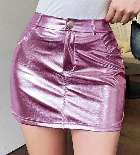 Women's High Waist Slim Fit Half Skirt Trendy Casual Versatile Fashion Coated Short Skirt for Stylish Body Coverage